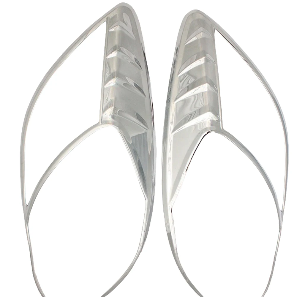 2 Pcs ABS Chrome Silver Car Head Lamp Cover For Toyota Yaris 2008 , 2009 , 2010 High-Quality Exterior Components Decorate