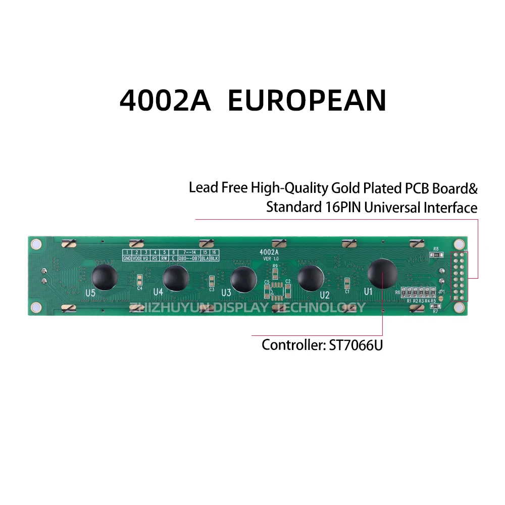 4002a Europese Lcd-Karakter Scherm Grijze Film Zwart Tekst Lcd-Scherm In Voorraad Module 182X33Mm Lcm Display Module