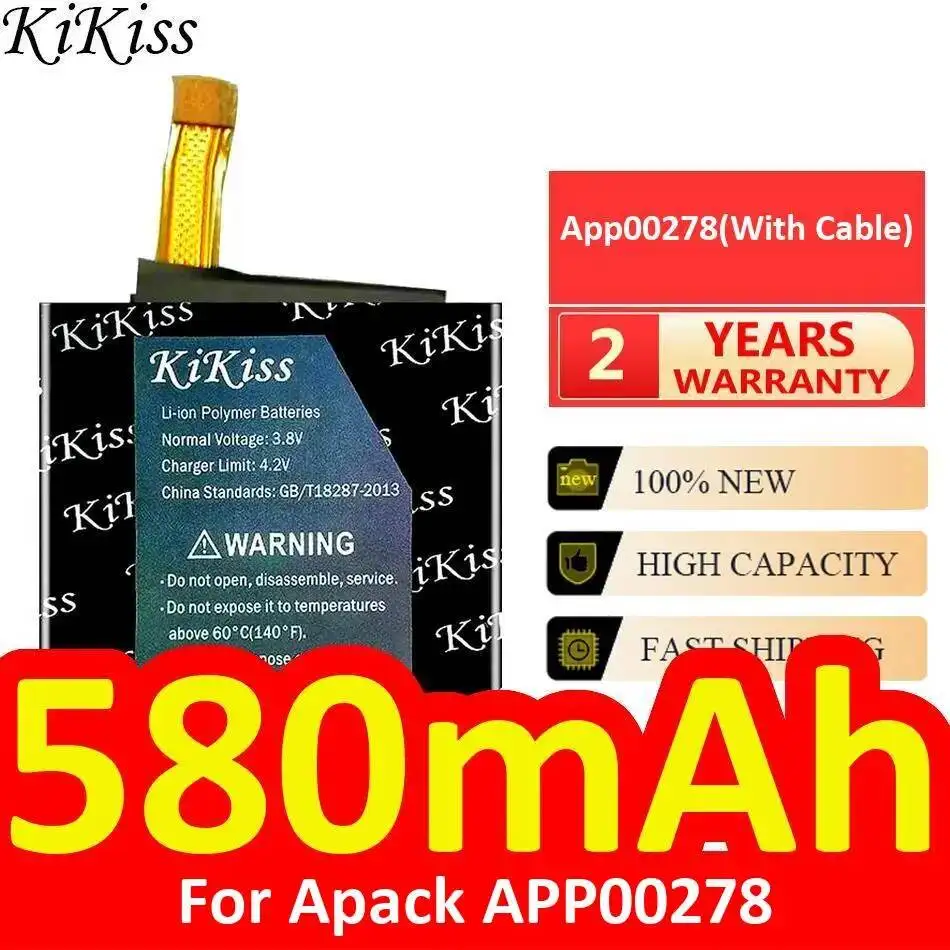For Apack APP00278 App00278 With Cable 580mAh Reliable Replacement Battery High-Capacity
