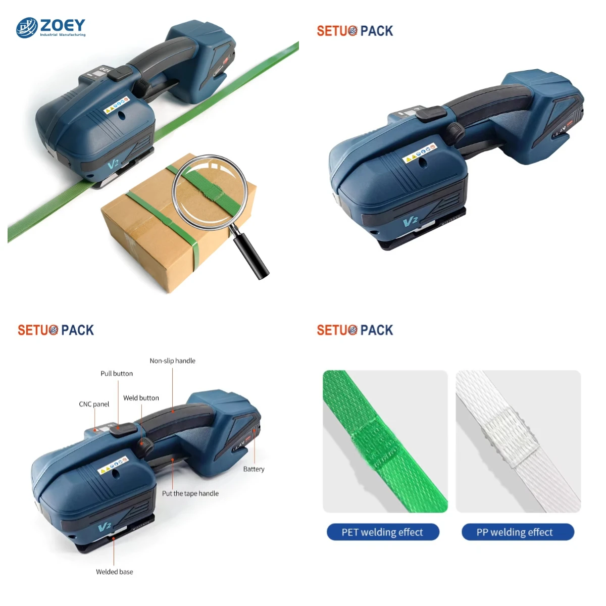 

STLF OYPIn Stock V2 Electric Strapping Tool Portable Strapping Machine for 13-16mm PP/PET Handheld Battery Wrapping Machine