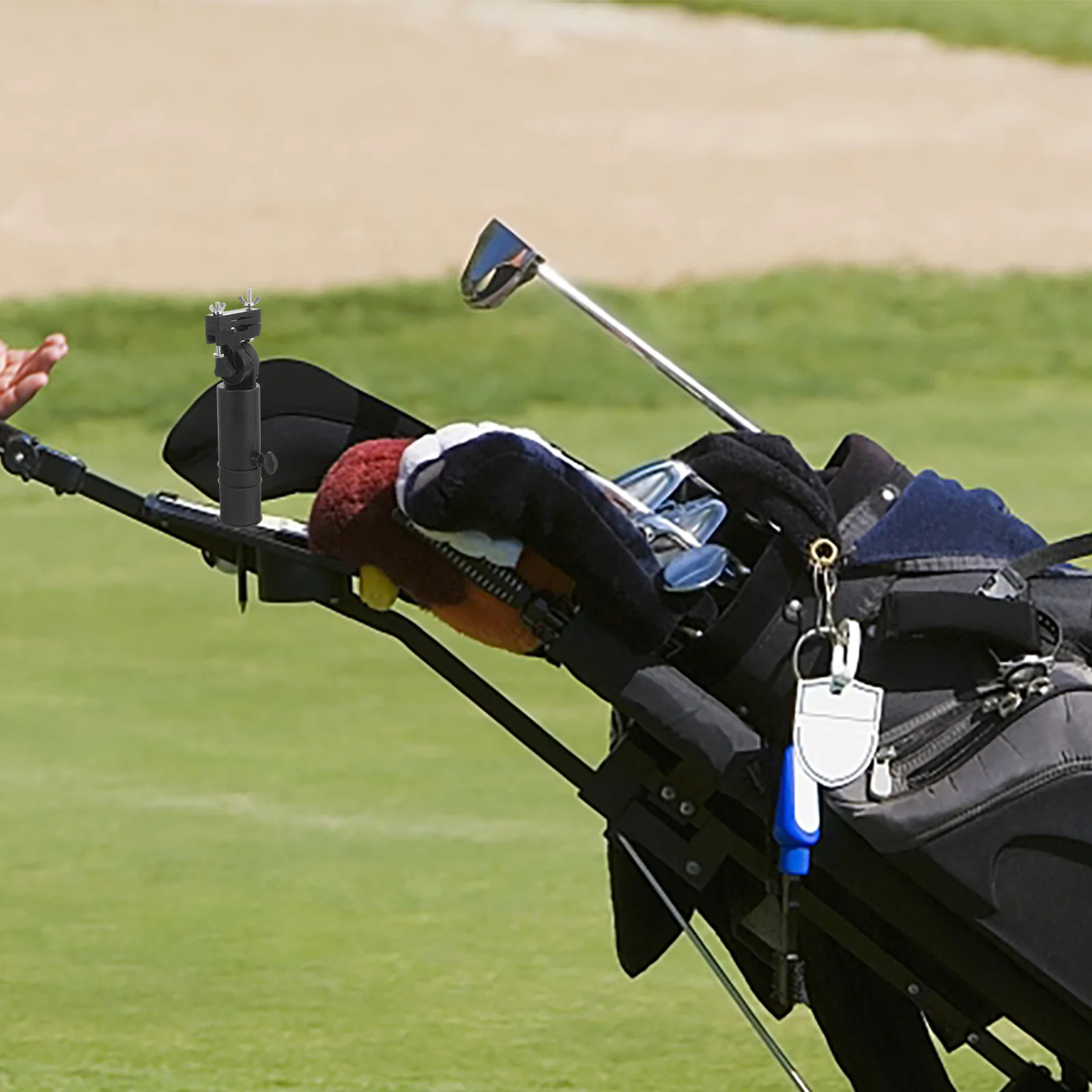 Golf Umbrella Holder Adjustable Trolley Cart Support Stand For Sun Rain Protection Durable Plastic Accessory Golf Supply