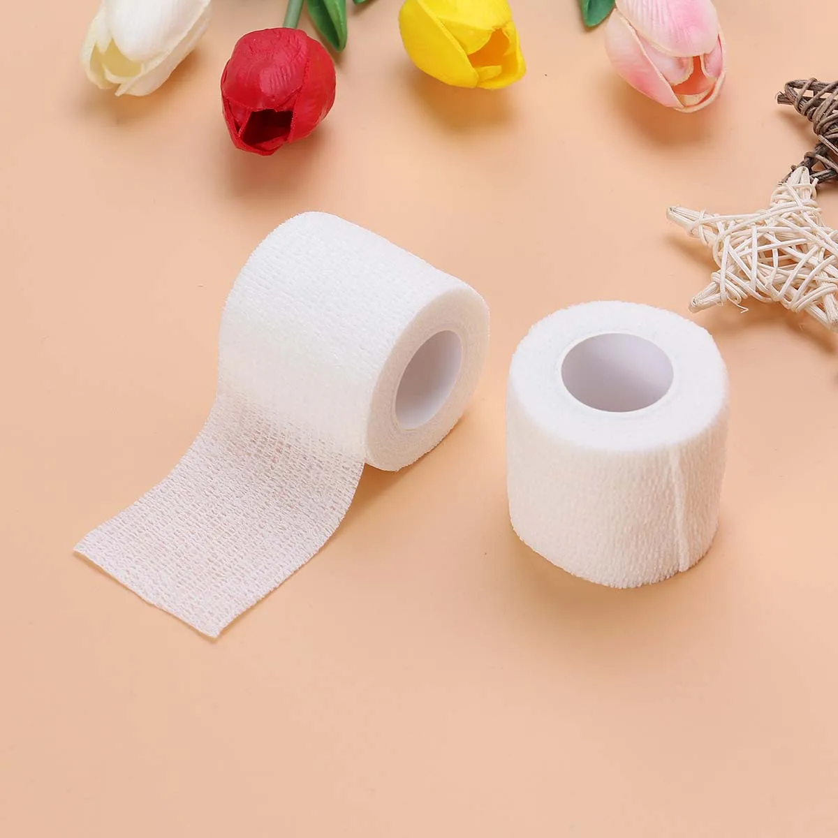 

2pcs Self adhesive Elastic Bandage Wrap Conforming Compression First Aid Water Resistant Non Woven Fabric Stretchy