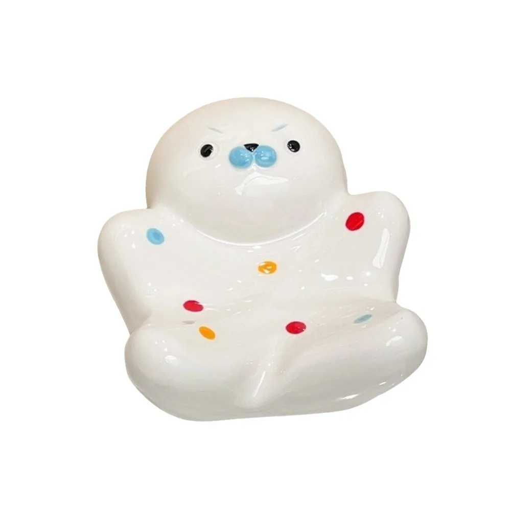 Soap Filter Rack Seal Shaped Soap Box Ceramics Self Draining Soap Drain Plate Waterproof Creative Soap Sponge Tray Keep Soap Dry
