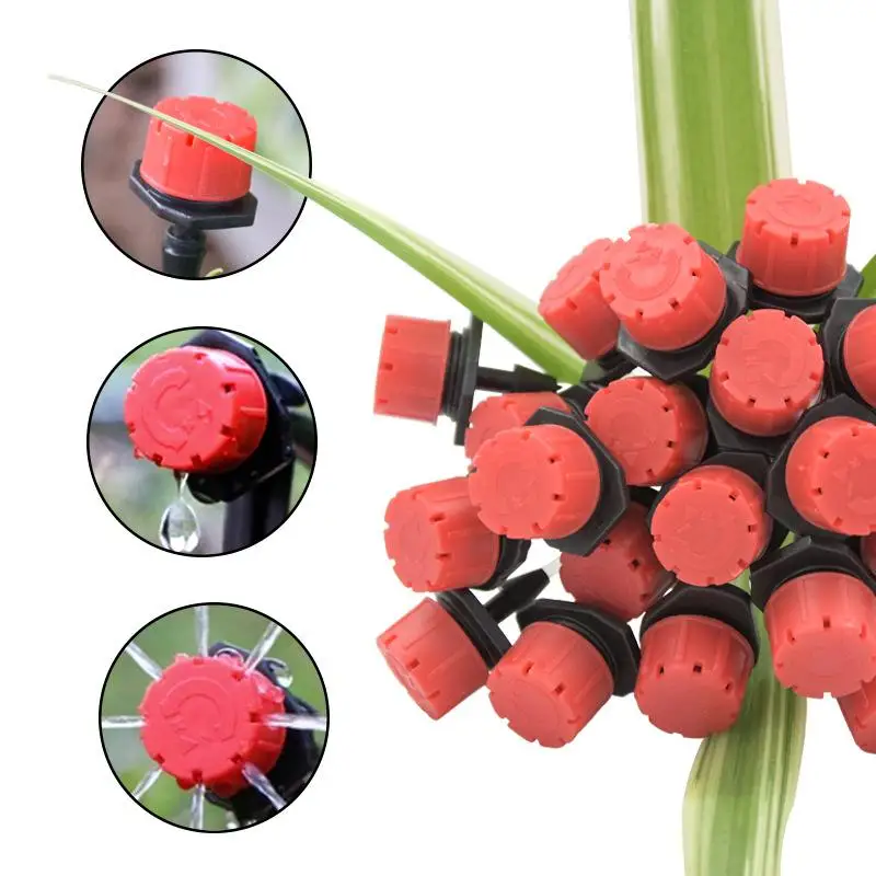 Adjustable Garden Micro Drip Spray Nozzle, Thread Connected Irrigation Water Sprinkler, Micro Flow Watering Emitter 50/100Pcs