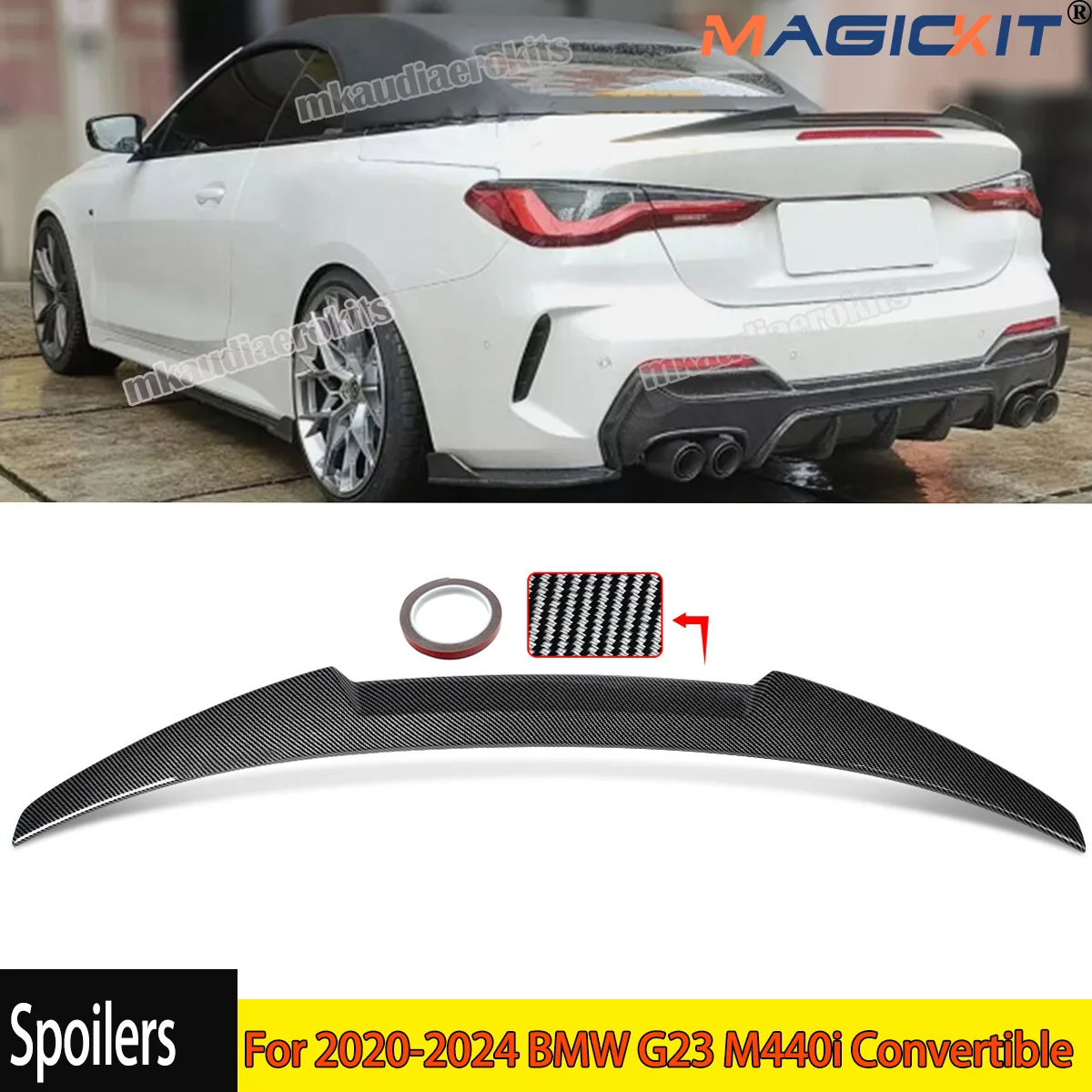 Rear Trunk Spoiler Wing Lip Carbon Color For 2020-2024 BMW G23 M440i Convertible