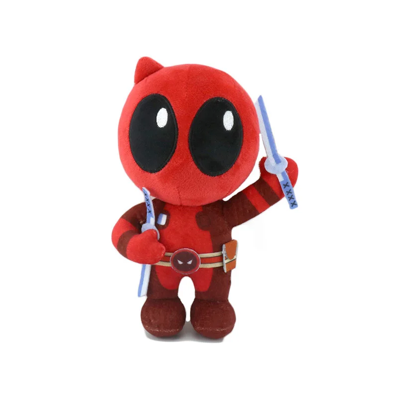 25cm Marvel Deadpool mainan mewah lembut boneka kartun boneka besar lembut kain anak laki-laki boneka bantal anak natal hadiah ulang tahun