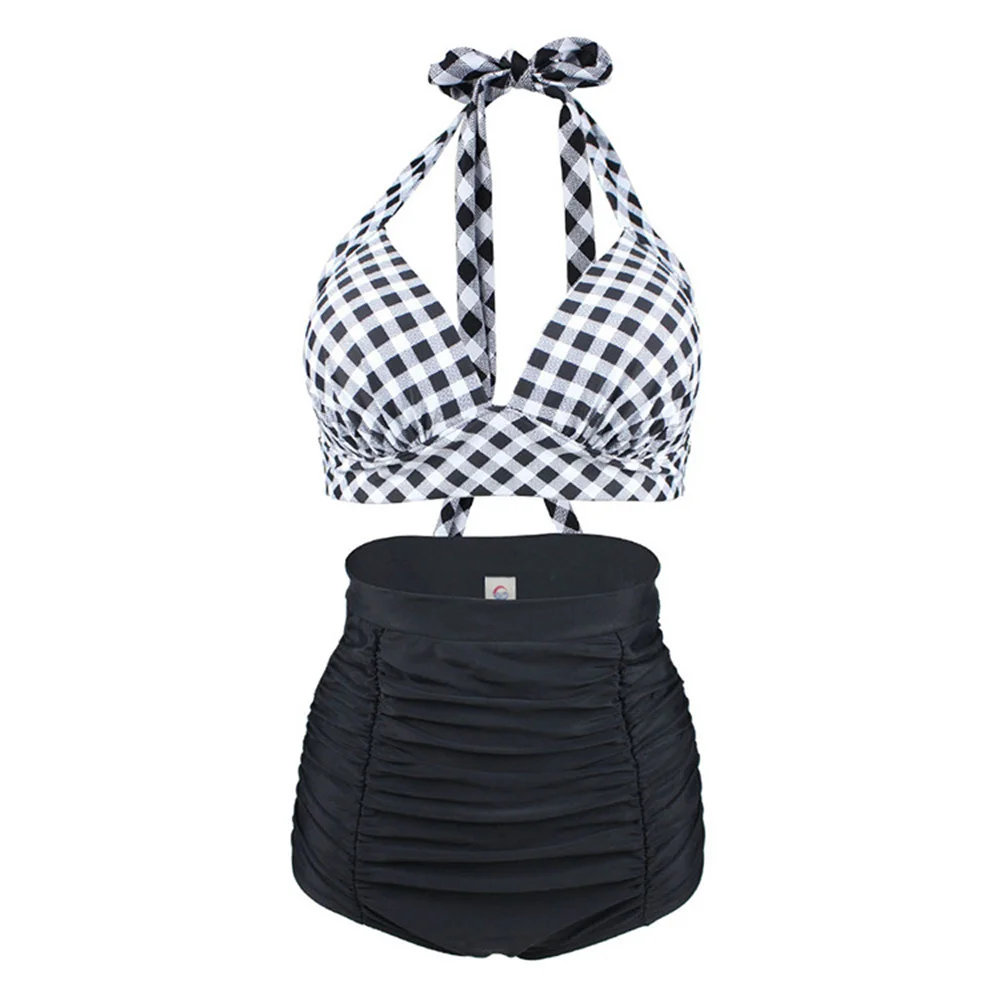Summer vacation hot springs beach bikini two-piece split high-waisted bikini swimsuit Strap swimsuit women's swimsuit