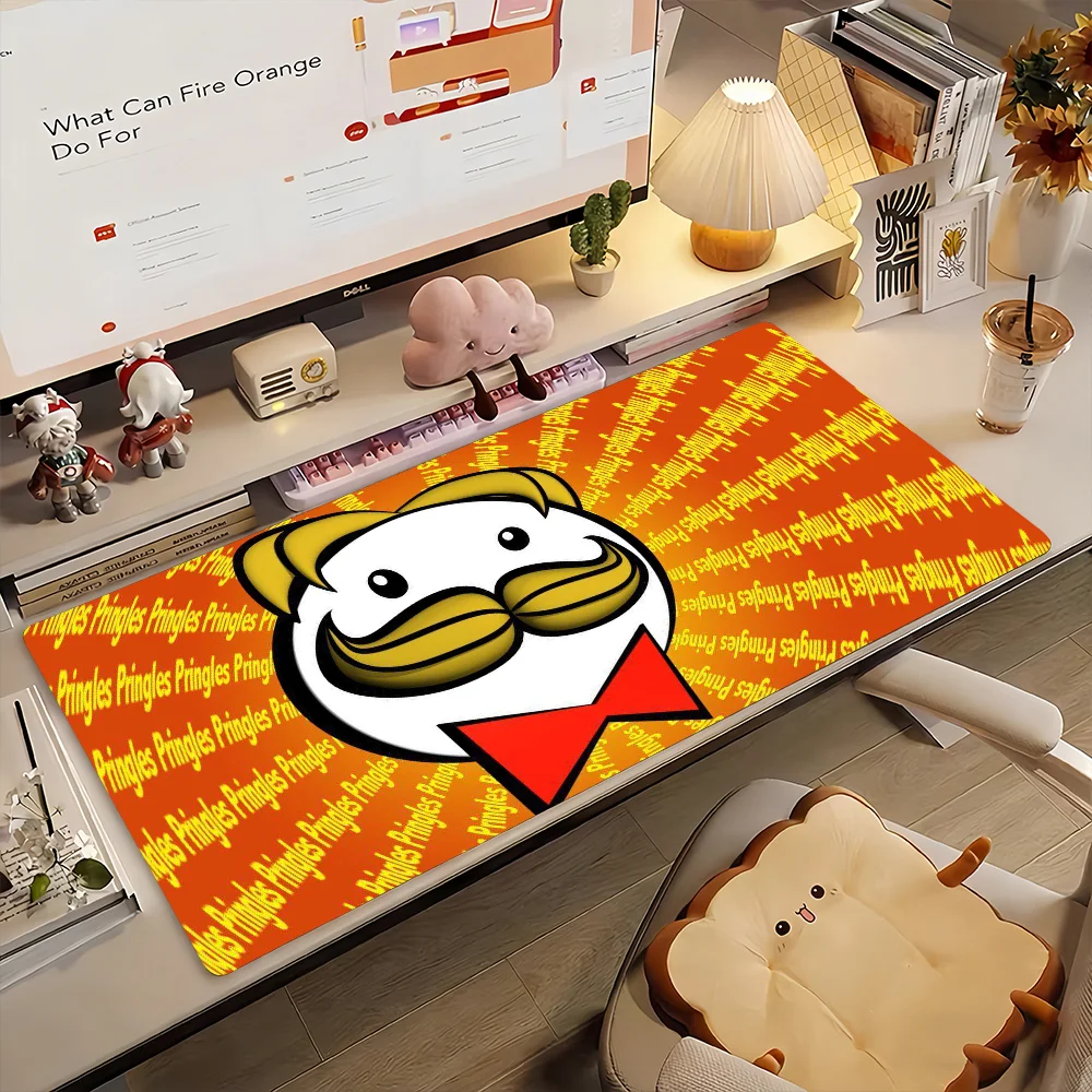 

Модный бренд P-Pringles-S: Коврик для мыши, нескользящий, резиновый, для геймеров, балансирующий, для компьютера, декоративный, для стола, для ноутбука, офисный, большой