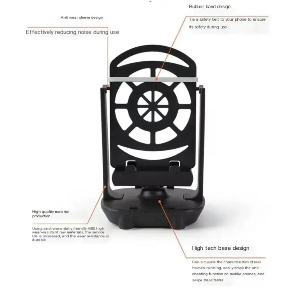 

Plastic Desk Walking Swing Bracket Bearing Type Silent Desktop Phone Stand Automatic Device USB Cable Phone Holder Pedometer