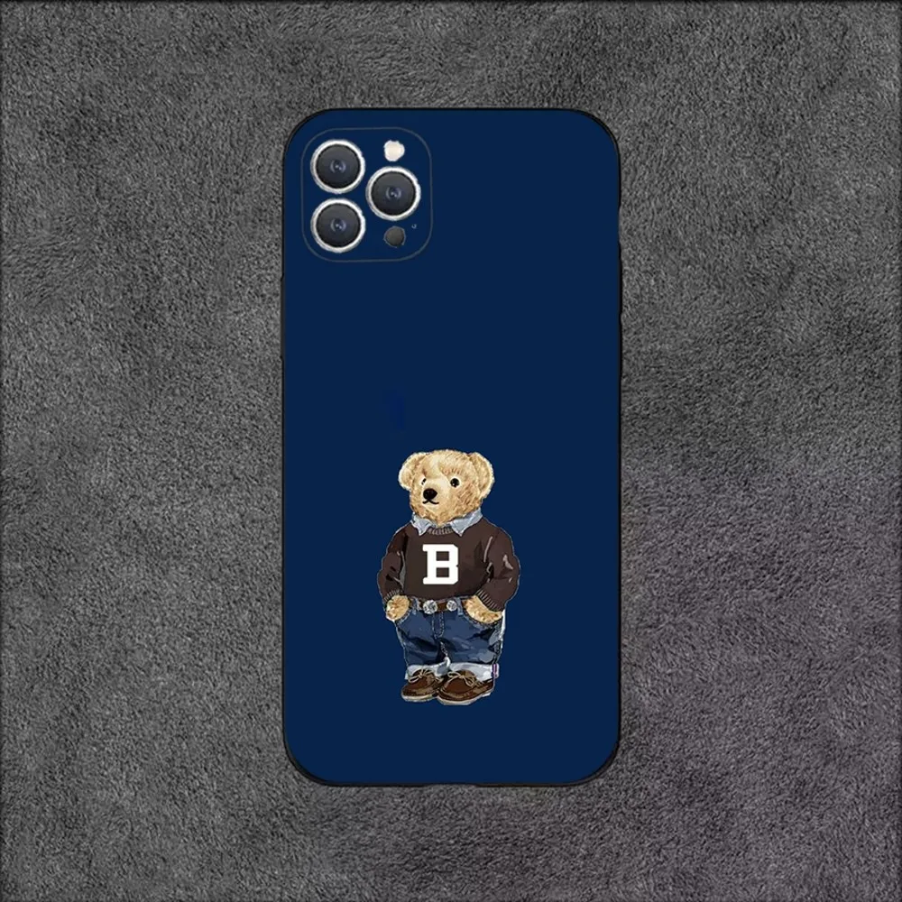 Baron F-Filou Bear Fashion  Phone Case For iPhone 15,14,13,12,11,Plus,Pro Max,XS,X,XR,SE,Mini,8,7 Soft Silicone Black Cover