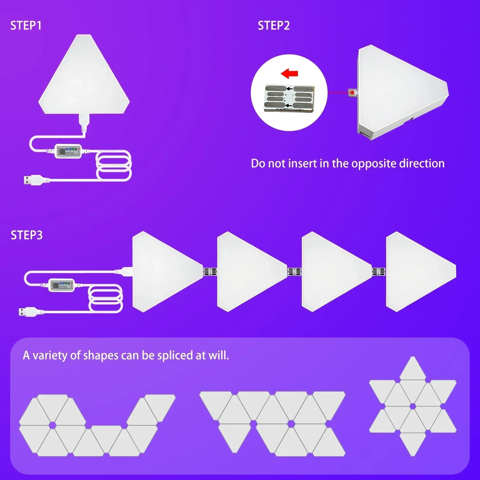 12 pezzi 5V Bluetooth LED Triangolo Quantum Atmosphere Lights Lampade da parete RGB intelligenti Controllo APP per giochi, camera da letto e decorazioni per la casa