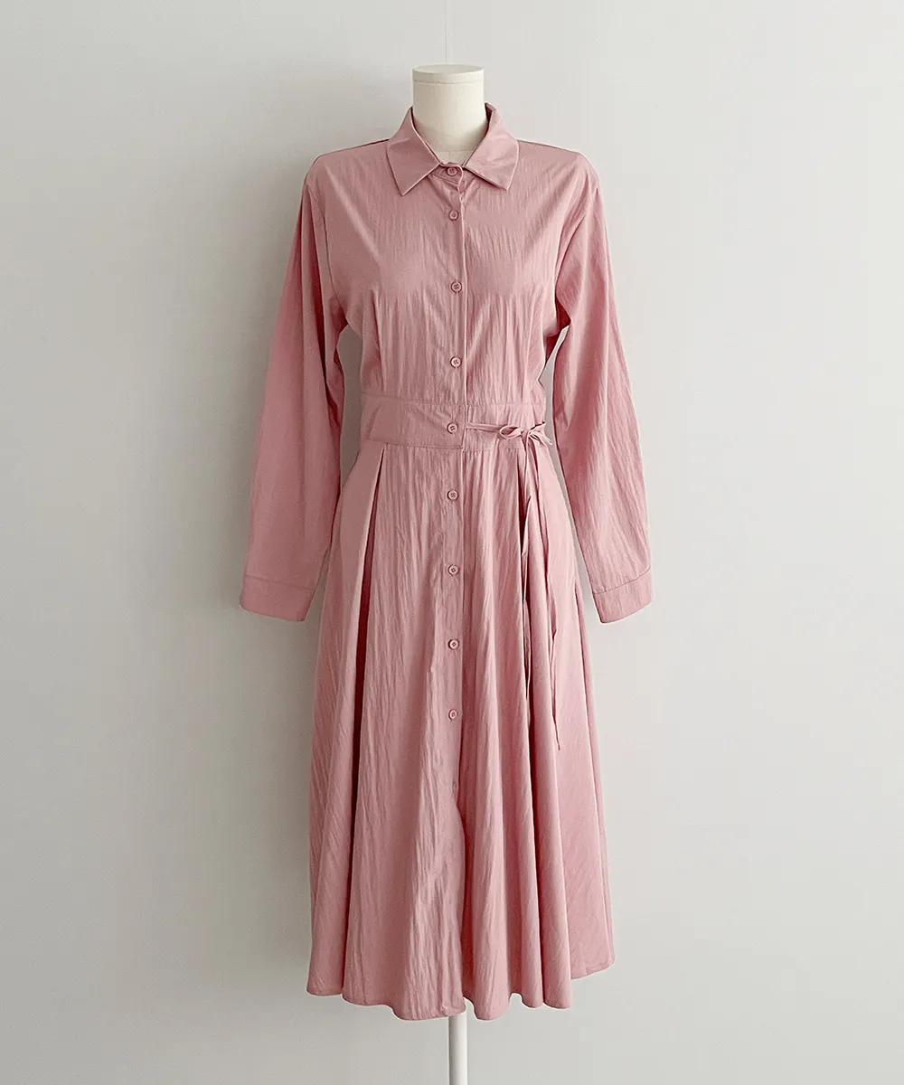 Vrouwen Koreaanse Mode Shirt Jurk Lente Zomer Elegante Button Down Jurk Lengte Rijk Taille Casual Kantoor Jurk