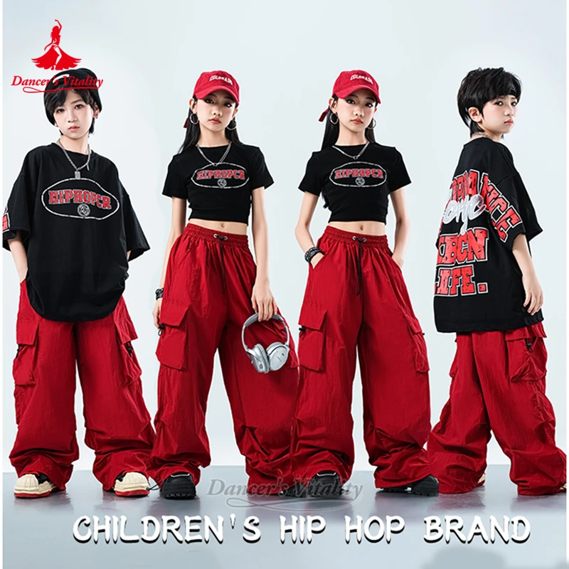 

Детские комплекты из 2 предметов для выступлений и соревнований и тренировок для уличных танцев Kpop, хип-хоп, джаз, одежда для танцев с длинными рукавами, жизненная танцевальная одежда