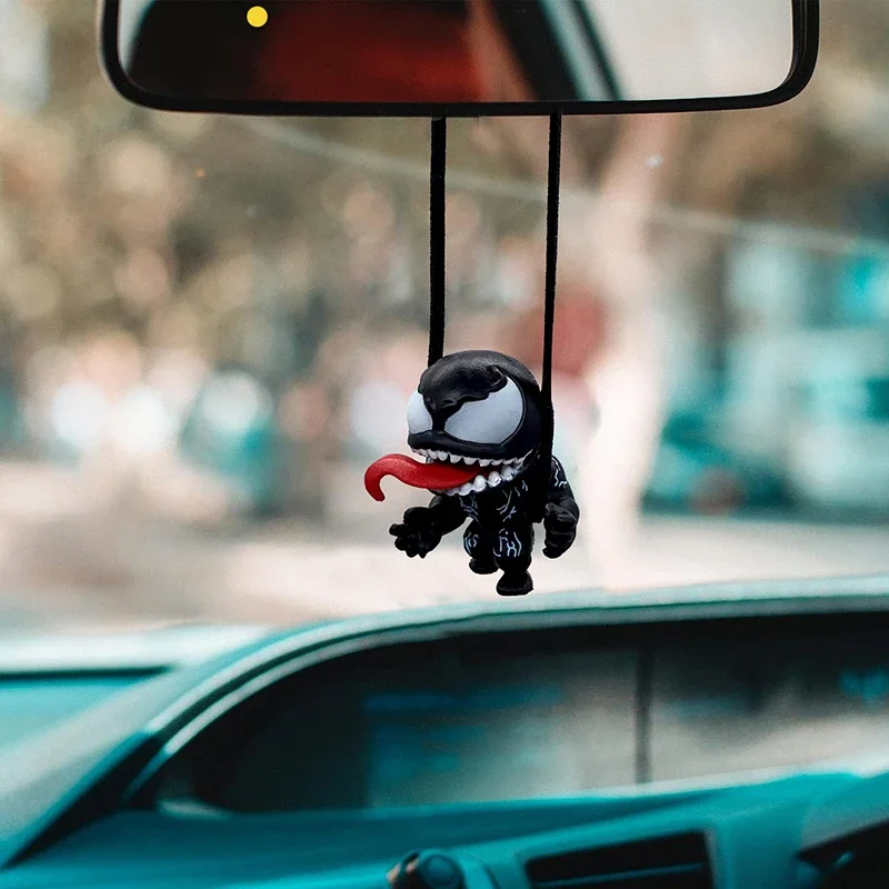 Venom Car Pendant Cartoon Venom Rearview Mirror Pendant cute Hanging Interior Decoration Model Mini Model Toys Decor Ornament image 2