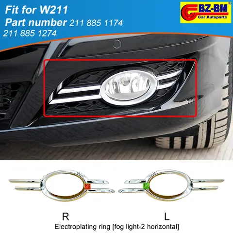 Front Bumper Fog Light Grille Chrome Cover For Mercedes Benz W211 E CLASS OEM 2118851174 2118851274