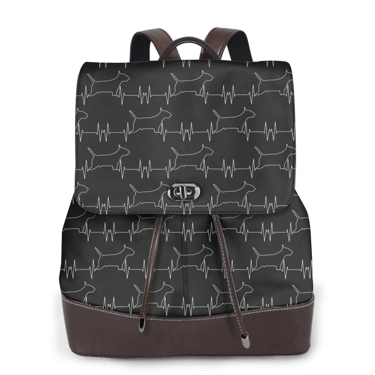 Nope Bull Terrier Dog Lazy Animal Pet Bookbag School Student Bags Hiking Travel Daypack for Women Fashion Derma Backpack
