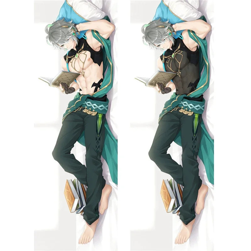 60*180cm Genshin Impact Al Haitham Cosplay Long Body Pillow Case Peachskin Aihaitham Hugging Pillow Case Long Pillow Cover XMAS
