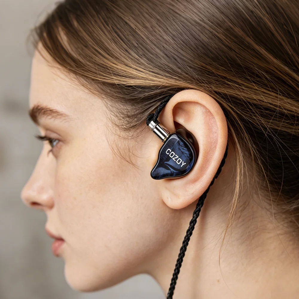 Słuchawki dokanałowe COZOY D2 IEM 2DD z podwójnym obwodem magnetycznym i podwójną komorą, słuchawki HiFi z kablem 0.78 2Pin i wtykiem 3.5/4.4mm — zdjęcie produktu 6