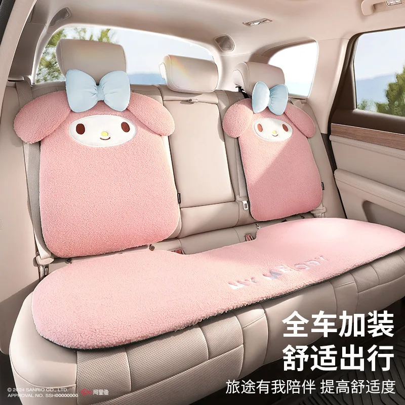 New Winter Car Seat Cushion Cartoon Sanrio My Melody Universal Car Seat Covers Auto Front/Rear Seat Pad Warm Protector Padseat