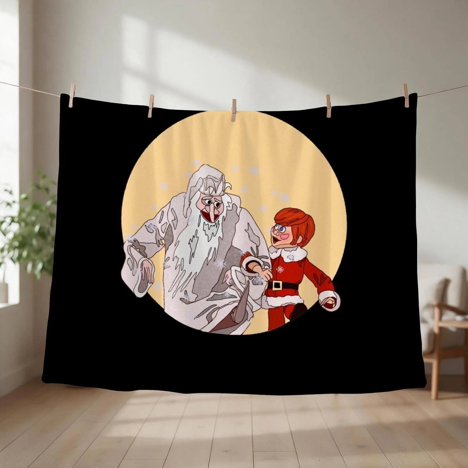 Santa Claus is Coming to Town - Winter Warlock Classic Throw Blanket couch cozy soft plush fuzzy picnic outdoor blanket
