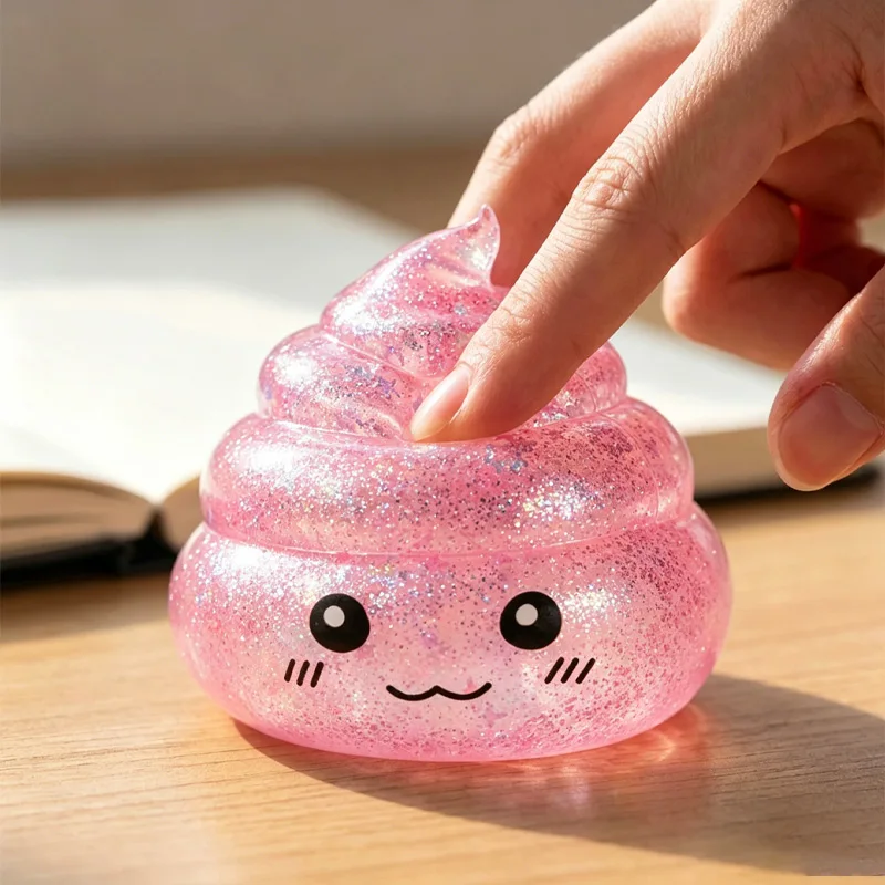 Novelty Squishy Maltose Poop Stress Pinch Glitter Slow Rebound Stretch Squeeze Fidget Office Home Decoration Pressure Ball Gifts