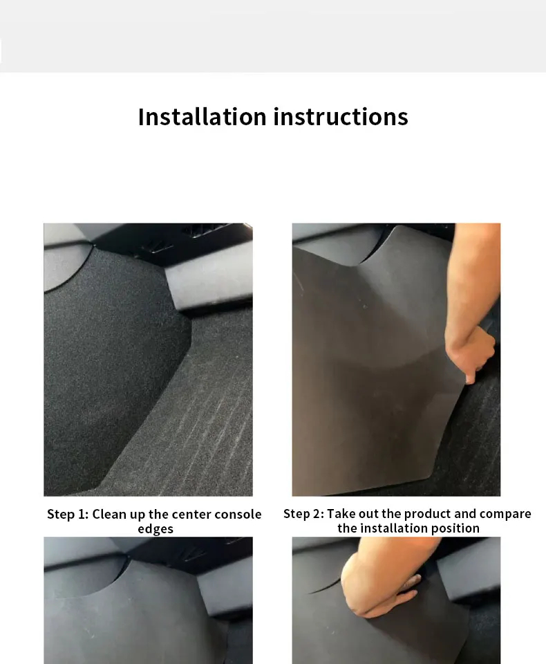Carbon-Flash-Schutz für Tesla Model Y 2021-2024 Mittelkonsole, Zwei Seitenpaneele, Anti-Kick-Pad, Schutzabdeckung aus Leder – Detail 2