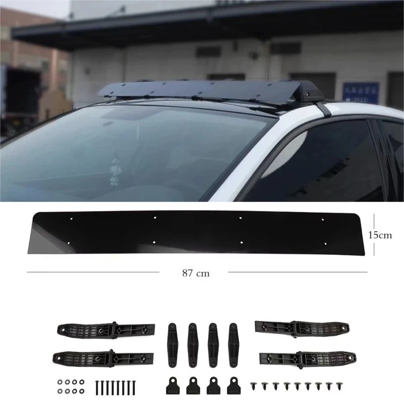 

Universal Roof Spoiler Air Deflector Noise Reduction Panel Bolt-On Mount Angle Adjustable Wind Resistance Reduction Modification