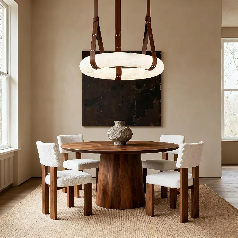 Yihao Modern Marble Ring Light Emitting Diode Chandelier Simple Alabaster Brass Lamps Living Room Bedroom Customizable