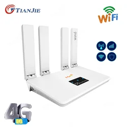 TIANJIE 4G WIFI Router High-speed AX TLE WiFi 6 Draadloze Routers 4 High-gain Antenne Smart Home Sim-kaart Modem