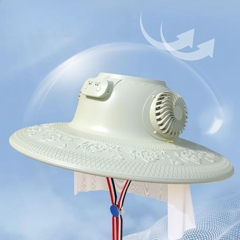 

Outdoor Rechargeable Fan Hat Neck Protection Sun Protection