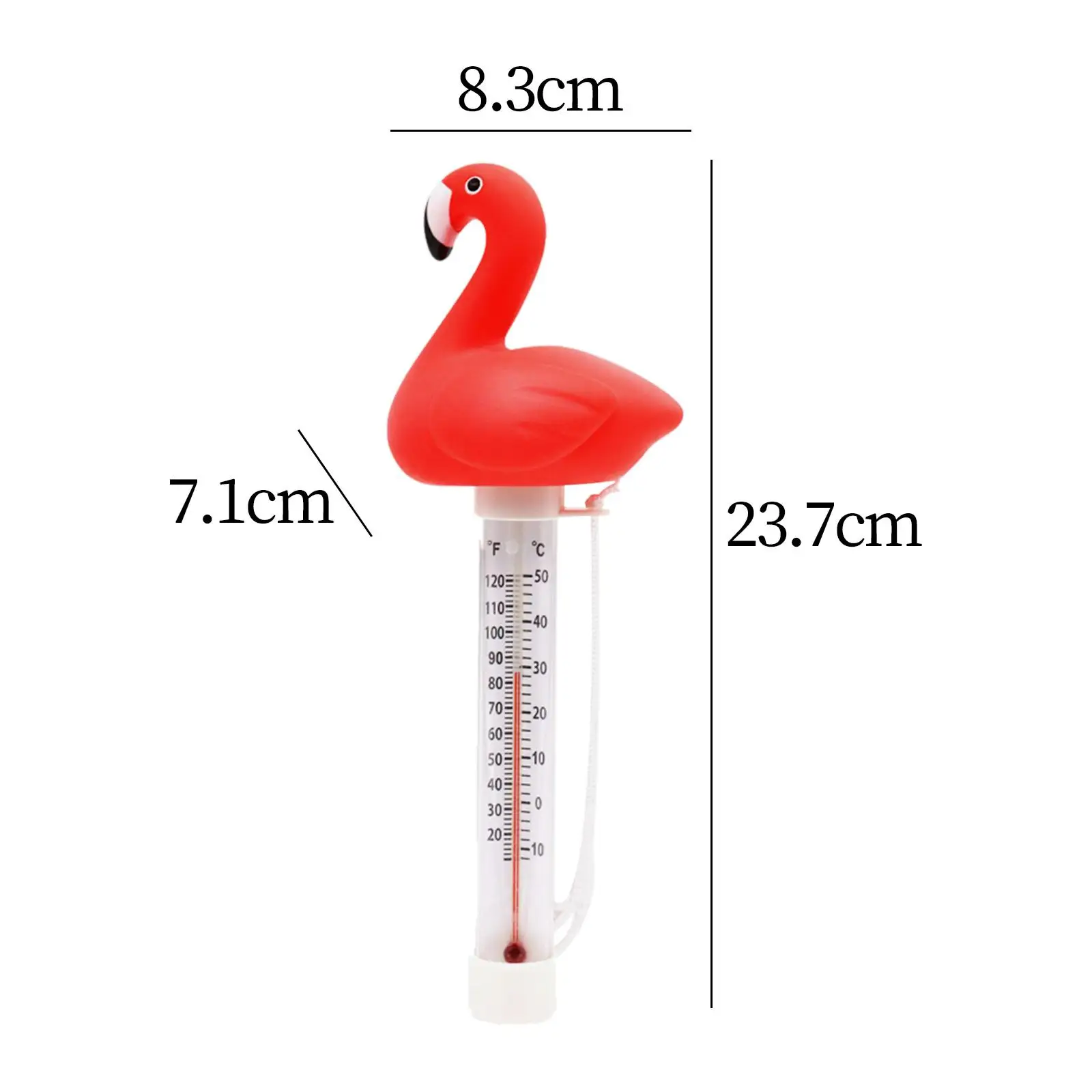 Floating Pool Thermometer Easy to Read Portable Flamingo Gauge for Water Temperature Ice Bath Fishing Pond Baby Bath Aquariums