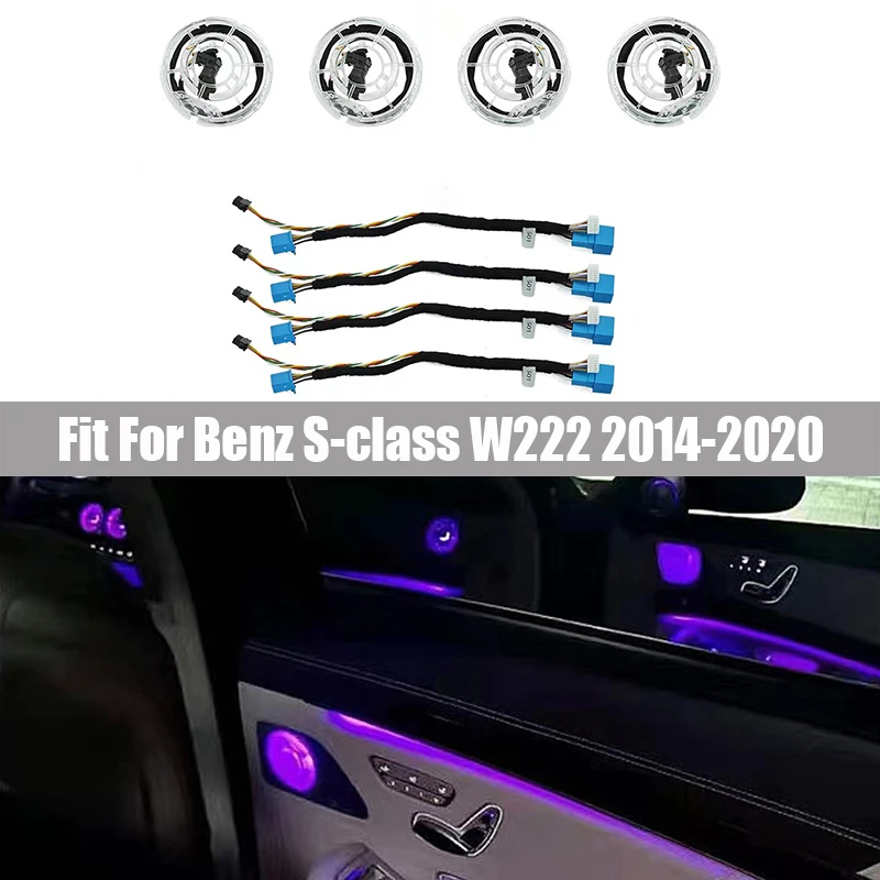 64 Color Colorful Luminous Door Speaker Cover Fit for Mercedes Benz S-Class W222 2014 2015 - 2020 Speaker Cover Atmosphere Lamp