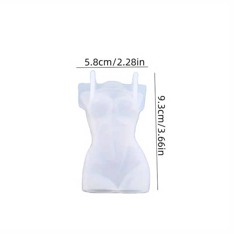 1pc Human Figure Wax Candle Molds, Thick Body Resin Clay Mould, Curvy Figure 3D Silicone Moulds For Candle