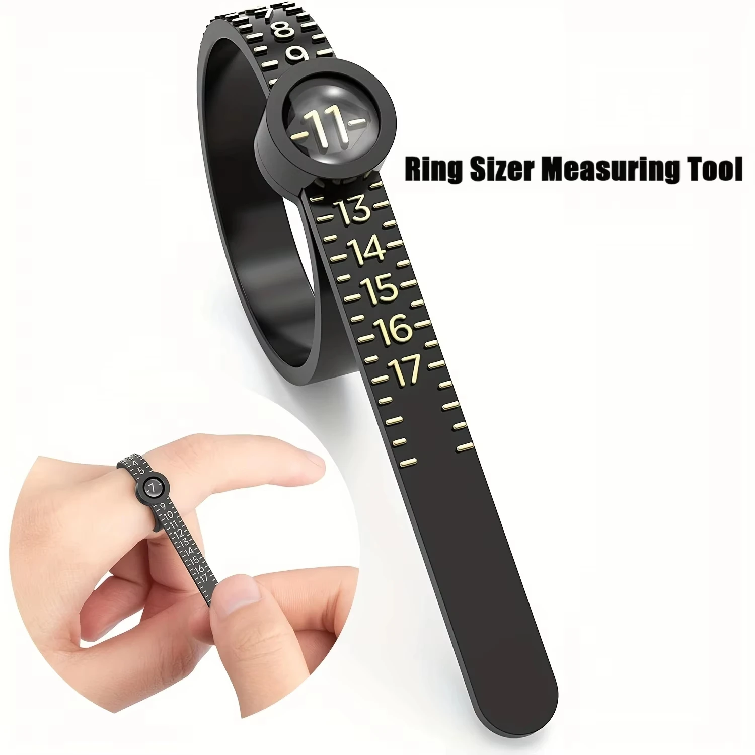 Ring Sizer with Magnifier - US/UK/EU Jewelry Measuring Ruler for Finger Size Ring Size Measuring Tool