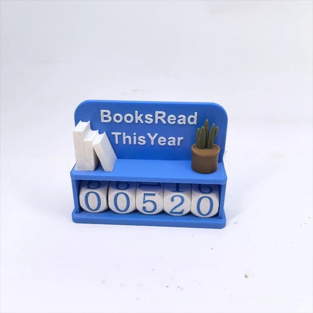 3D Printed 3D Book Read Counter Manual Counter Book Lover Sign Book Tracker Books Read This Year Sign Bookshelf Decor