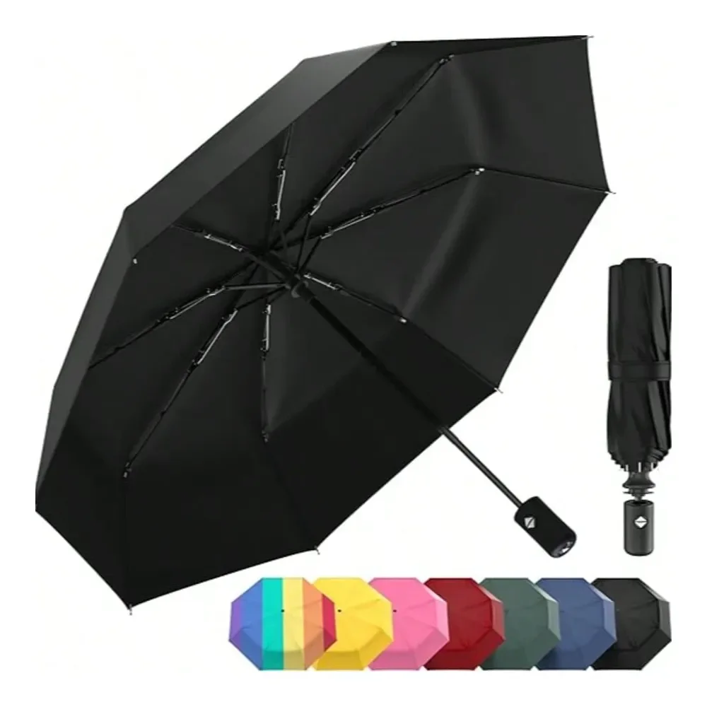 

Compact Umbrellas For Rain Strong Reinforced Fiberglass Rib Design Auto Open Close Portable Folding Travel Umbrella Lightweight