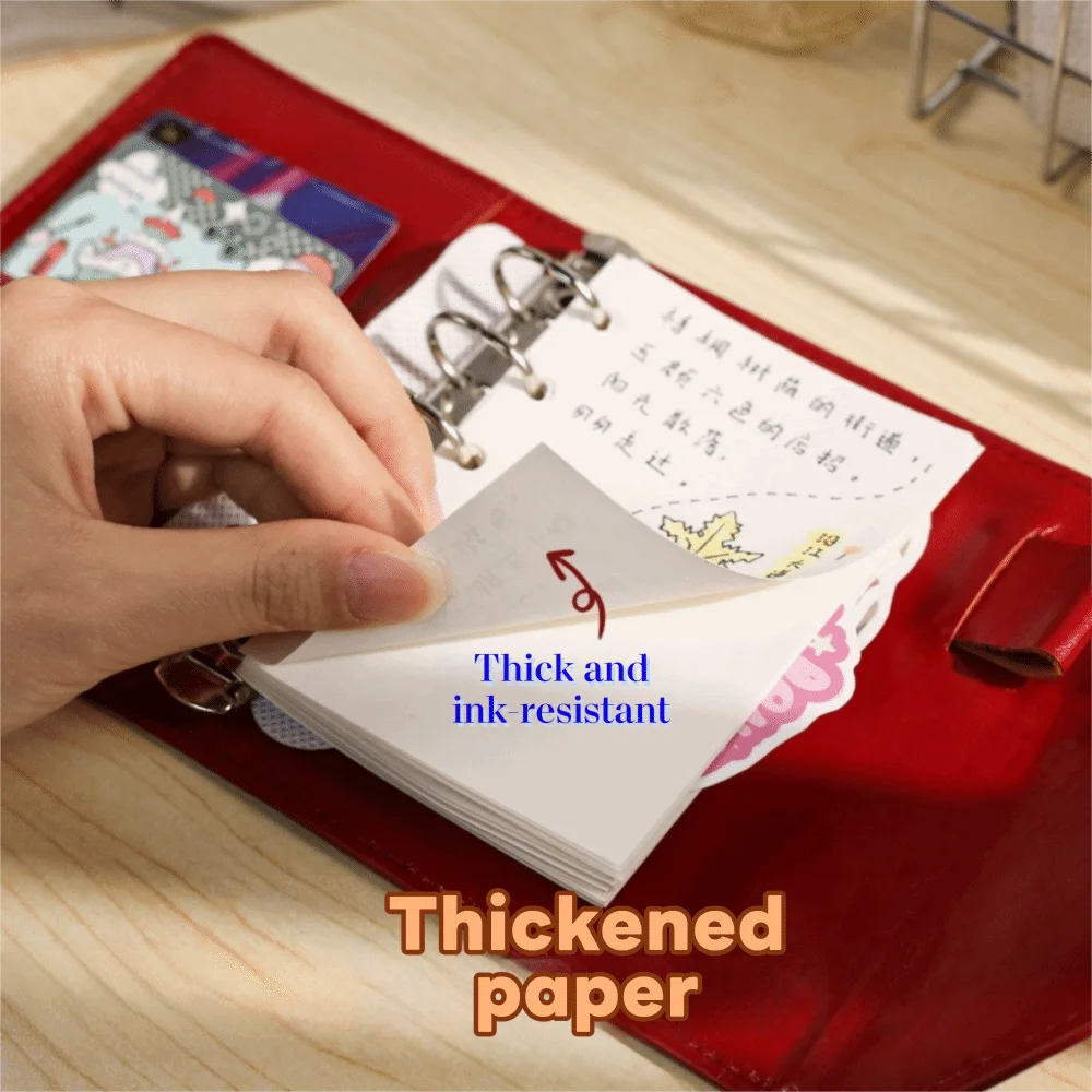 PU Leather Cover Tri-fold Envelope-Style Loose-Leaf Notebook Detachable Vintage Blank Planner Replaceable Inner Pages