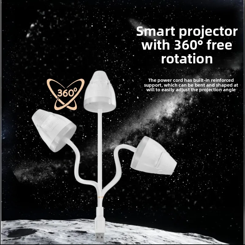 USB Powered Star Night Light Portable Starry Projection Lamp Colorful Atmosphere Light For Car Interior Bedroom Bedside Decor