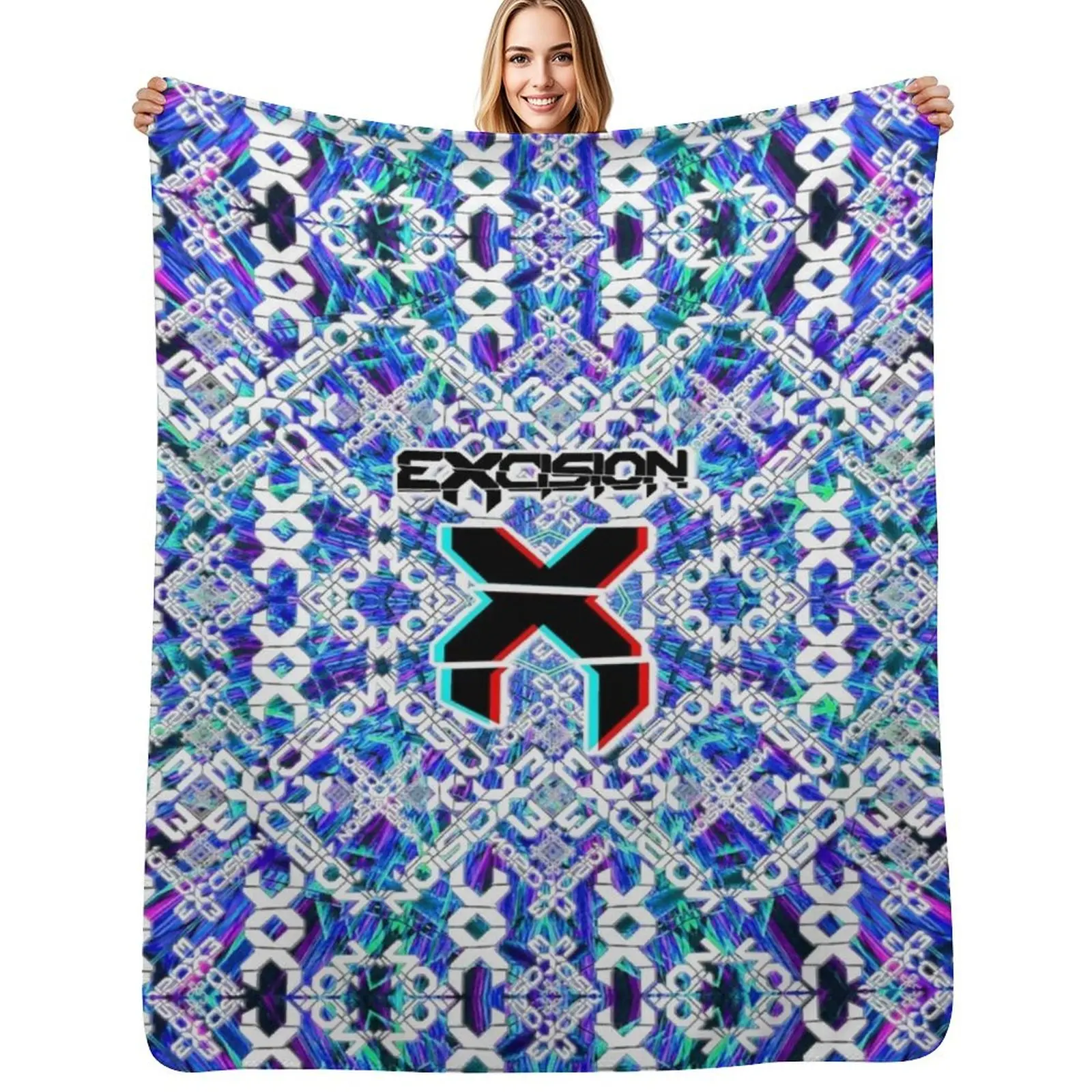 Copy of Excision Bass Rave Music Festival Design for Mens Womens Unisex Throw Blanket bed plaid Summer Fashion Sofas Blankets