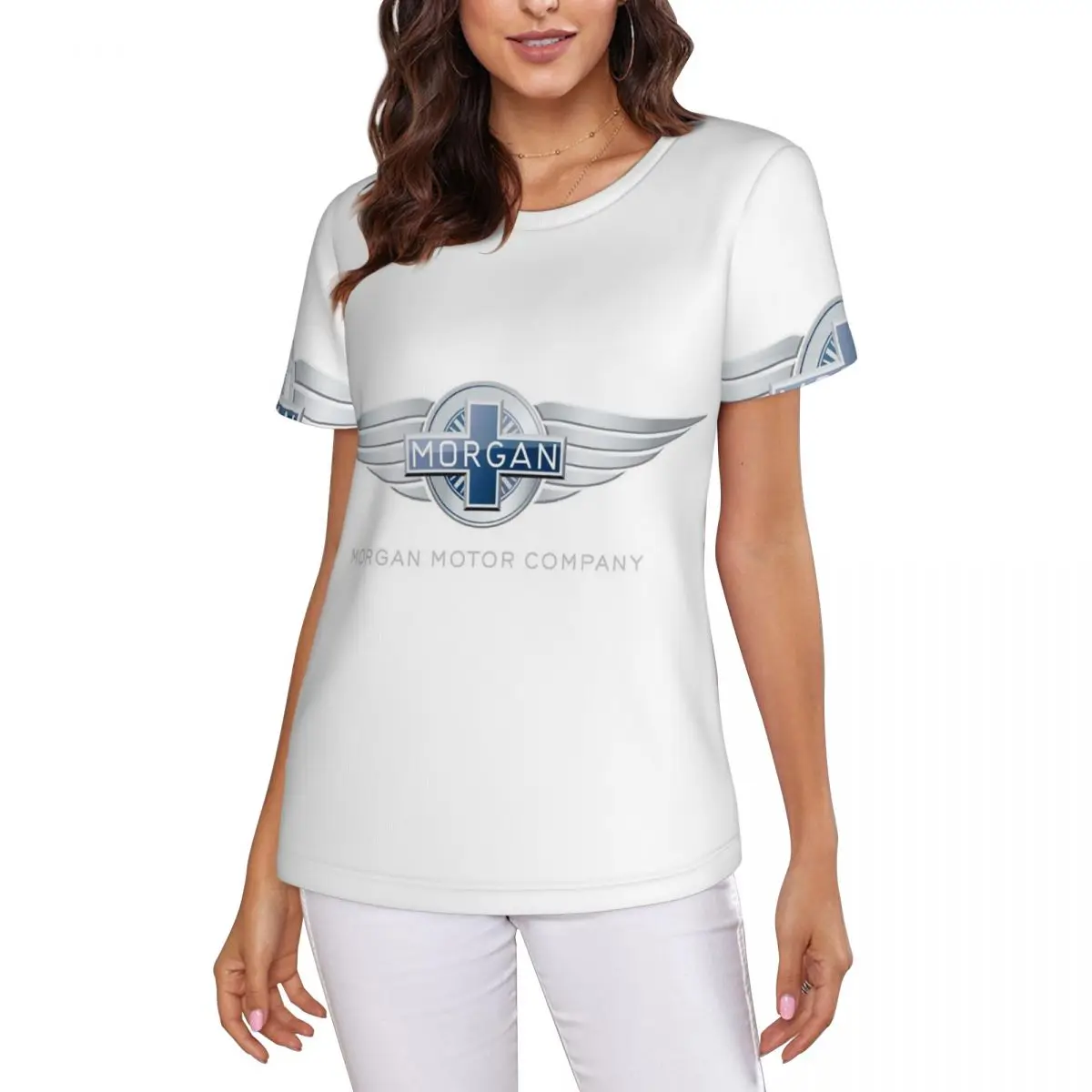 Camiseta de Morgan Motor Car Company para mujer, camisetas de manga corta con cuello redondo, ropa de calle de algodón, camisetas de verano, ropa de calle