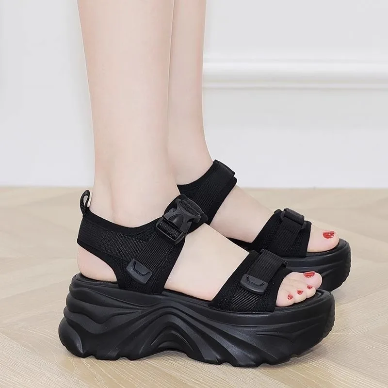 New Beach Women Platform Sandals Designer Elevated Breathable Sneakers Fashion Buckle Wedge Women High Heels Shoes Zapatos Mujer - view 5