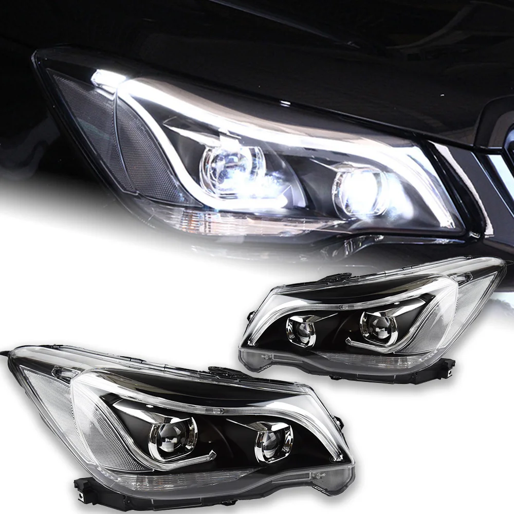 Car Lights For Subaru Forester Headlight Projector Lens 2013-2016 Xenon Hid Turn Signal Head Lamp LED Headlights Drl Automotive
