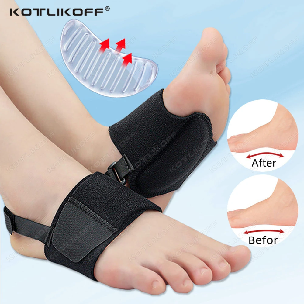 

﻿ KOTLIKOFF 1/2 Pairs Silicone Arch Support Insoles Sleeves Metatarsal Braces Flat Foot Plantar Fasciitis Relief Foot Care Tools