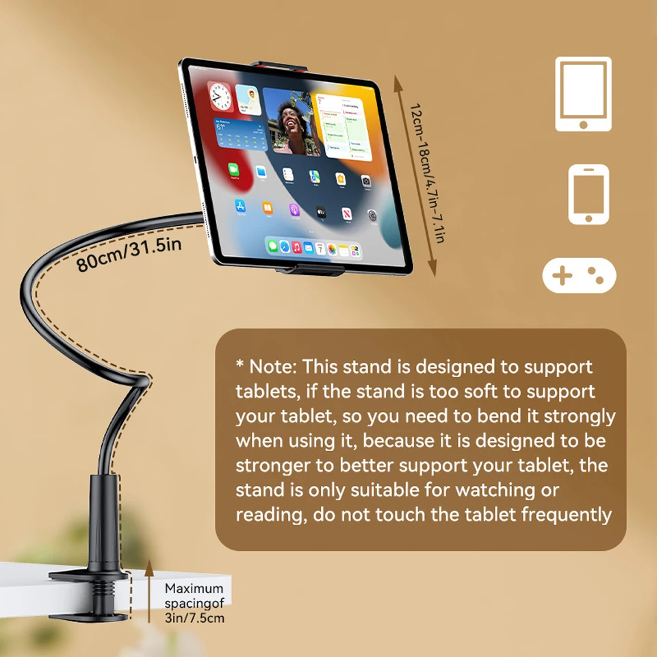 Universal 360° Adjustable Mobile Phone Holder Flexible Clip Stand Smartphone Holder Lazy Holder Bed Desktop Bracket Mount Stand