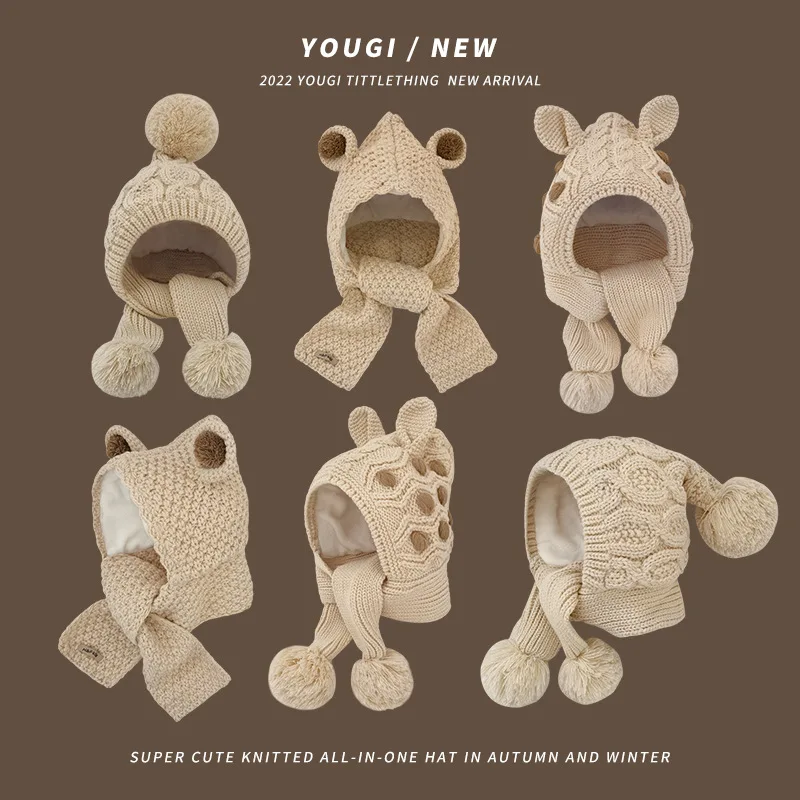 Gorro con solapa para niños, gorro de punto con protección para los oídos y forro polar cálido para invierno, gorro térmico suave para niños y niñas