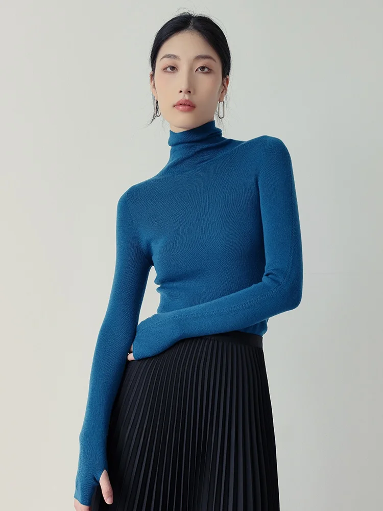 

Pure Wool Knitted Sweater Women's Slim Fit High Collar Base Layer ARNA New 2025 Spring Autumn Faion Home Commute Sle