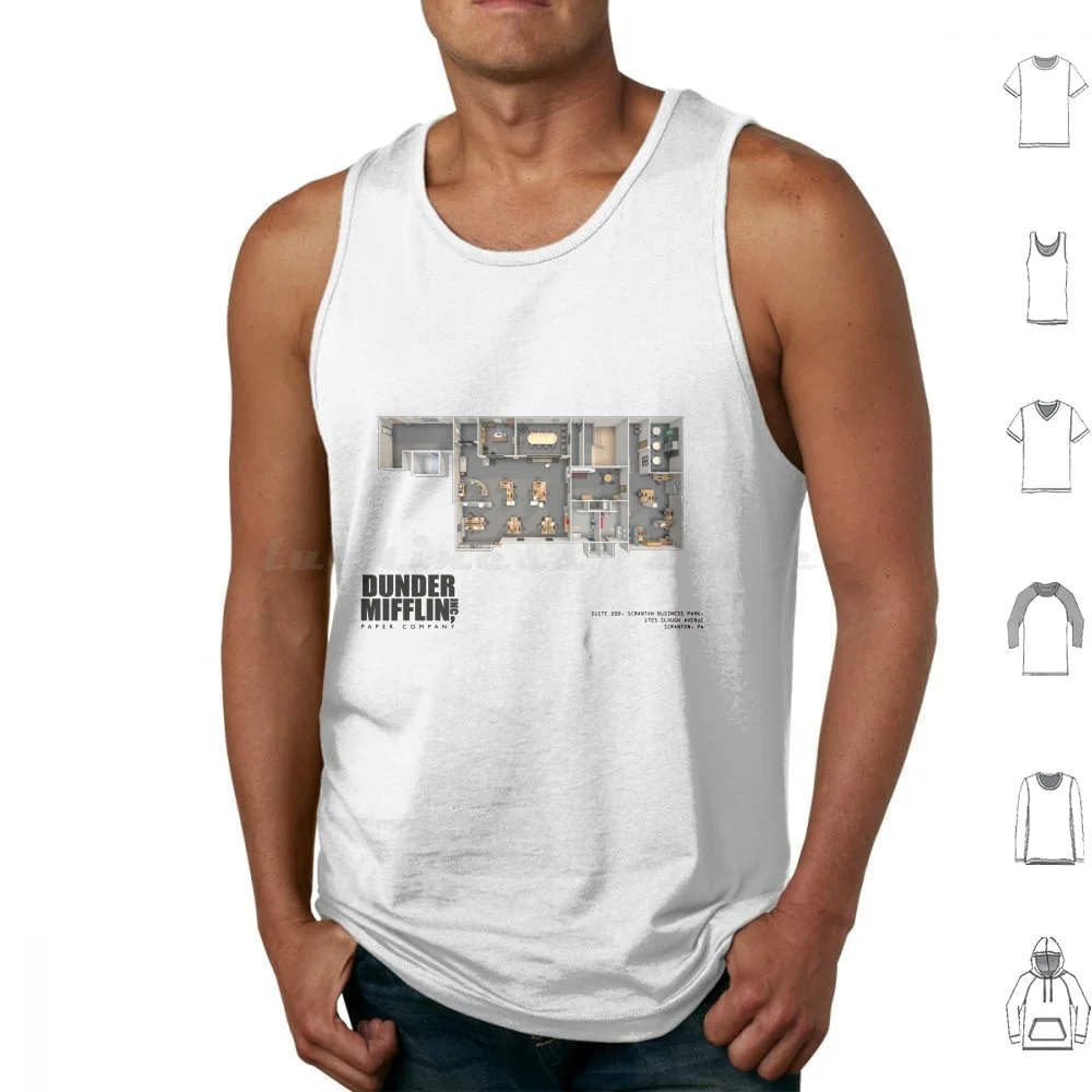 Dunder Mifflin Floor Plan Tank Tops Print Cotton Floor Plan The Us Office Scranton Pa Technical Personal Custom