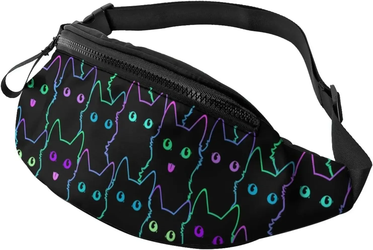 

Casual Fanny Pack For Men Women, Cute Cat Silhouettes Waist Bag Pack With Adjustable Belt For Travel Sports Running