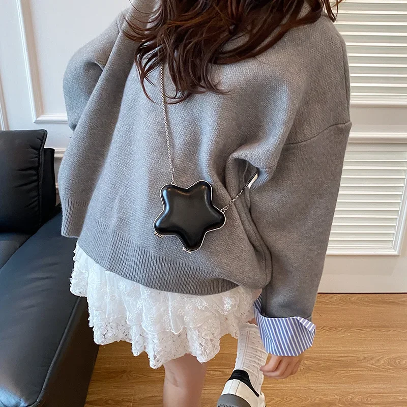 

Cute Princess Style Five-Pointed Star Mini Shoulder Bag Red Envelope Design Chain Small Coin Purse for Women