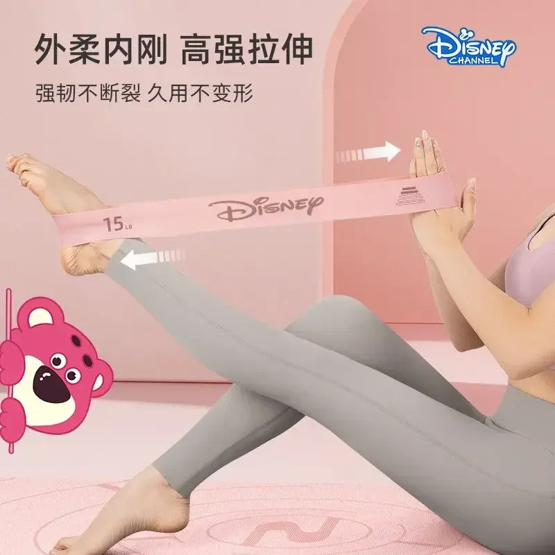 Disney Stitch-anillo elástico deportivo de silicona para hombre y mujer, banda de tracción de fitness, Mickey Lotso, es portátil y no es fácil de romper